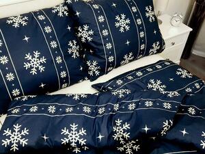 Písecké lůžkoviny Bavlnené obliečky Vianočné modré 140x220 Zapínanie: Zips, Veľkosť vankúše: 70x90