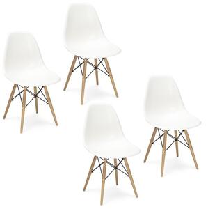 Jedálenské stoličky BASIC biele 4 ks - škandinávsky štýl