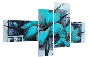 Obraz modré kvety (Obraz 110x70cm)