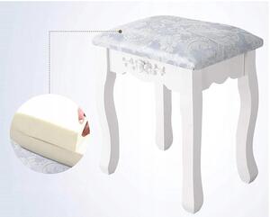 Toaletný stolík Barocco biely + DARČEK hubka na make up