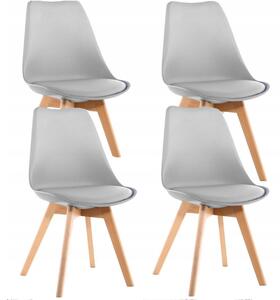 Jedálenské stoličky SCANDI svetlo sivé 4 ks - škandinávsky štýl