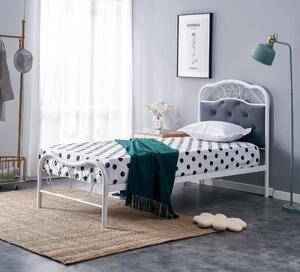 Halmar Kovová posteľ FABRIZIA 90x200 sivá/biela