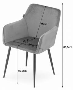 Zamatová stolička Stockholm sivá