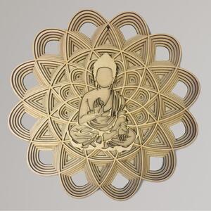3D obraz na stenu - Sentop | Mandala Buddha | 90 x 90 cm | drevený