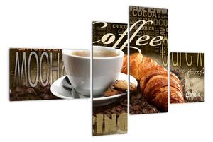 Káva s croissantom - obraz (Obraz 110x70cm)