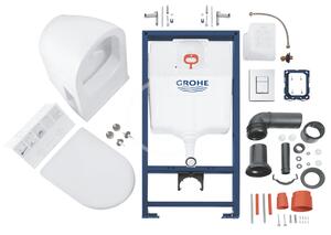 Grohe - Set predstenovej inštalácie, klozetu Bau Ceramic a sedátka softclose, tlačidlo Skate Cosmopolitan, chróm