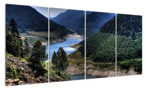 Obraz rieky medzi horami (Obraz 160x80cm)