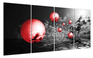 Abstraktný obraz - červené gule (Obraz 160x80cm)
