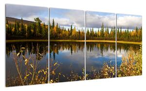 Obraz na stenu - lesné jazierko (Obraz 160x80cm)