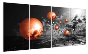 Abstraktné obrazy - oranžové gule (Obraz 160x80cm)