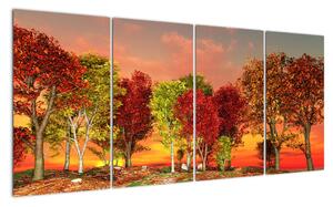 Obraz prírody - farebné stromy (Obraz 160x80cm)