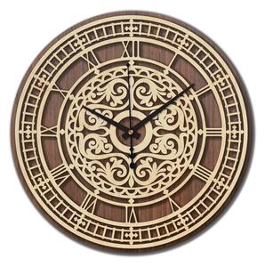Elegantné drevené hodiny na stenu - Sentop | PR0463 | dvojvrstvové