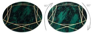 Koberec EMERALD exkluzívny 1022 kruh - glamour, marmur, geometrický zelený/zlatý