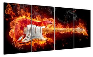Obraz - gitara v ohni (Obraz 160x80cm)