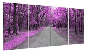 Moderný obraz - fialový les (Obraz 160x80cm)
