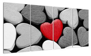 Červené srdce - obrazy na stenu (Obraz 160x80cm)