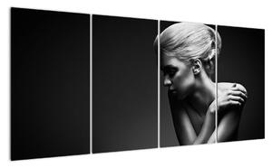 Čiernobiely obraz ženy (Obraz 160x80cm)