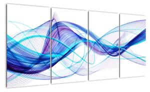Obraz: abstraktné modrá vlna (Obraz 160x80cm)