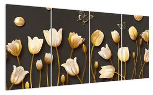 Obraz zlatých tulipánov (Obraz 160x80cm)