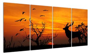 Obraz - jeleň na jesenné lúke (Obraz 160x80cm)