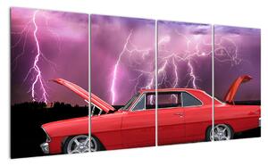 Obraz červeného auta (Obraz 160x80cm)