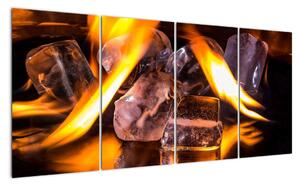Obraz ľadových kociek v ohni (Obraz 160x80cm)