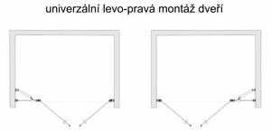 BETA LINE Chróm 95 Grape Sprchové dvere dvojkrídlové s pevnou stenou v rovine (75+20)