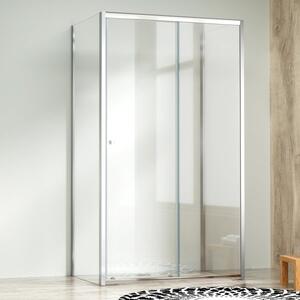 NICOL COMBI II Chróm 80x100x80 Číre Sprchovací kút s posuvnými dverami
