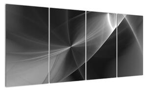 Čiernobiely abstraktný obraz (Obraz 160x80cm)