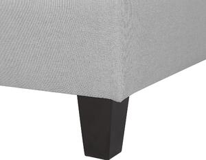 Otoman taburet svetlosivý látkový čalúnený štvorcový minimalistický moderný