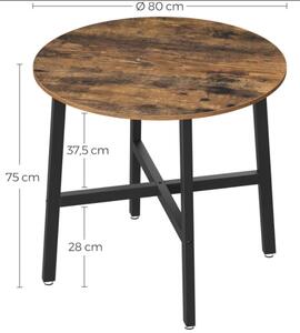 Stôl okrúhly v rustikálnom štýle 80 cm