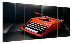 Obraz červeného písacieho stroja (Obraz 160x80cm)