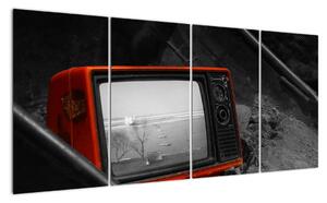Obraz červené televízie (Obraz 160x80cm)