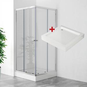 POINT Q 90 Clear LOR Štvorcový sprchovací kút s akrylátovou vaničkou