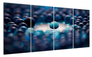 Obraz modré sklenené guľôčky (Obraz 160x80cm)