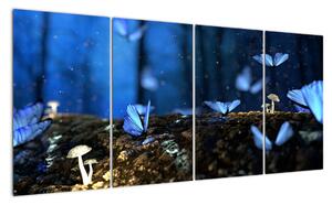 Obraz - modrí motýle (Obraz 160x80cm)