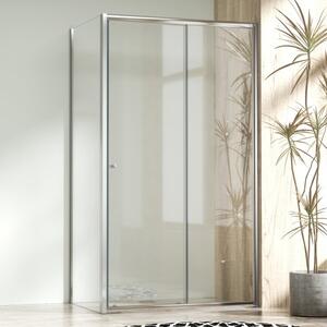 NICOL COMBI Chróm 100x80 číre Sprchovací kút s posuvnými dverami