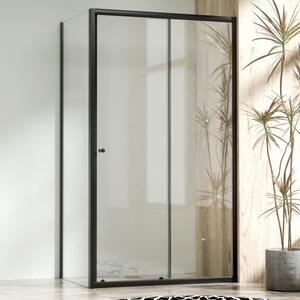 NICOL COMBI Black 100x80 číre Sprchovací kút s posuvnými dverami