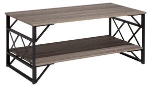 Konferenčný stolík hnedá čierna taupe 61 x 120 cm, drevo, vyzerá ako obdĺžnikový moderný priemysel