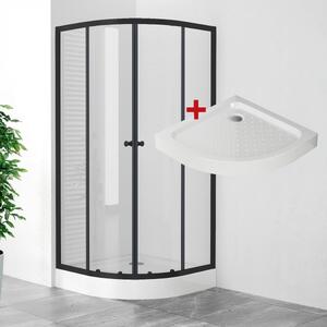POINT BLACK LOR 80 Clear Štvrťkruhový sprchovací kút s akrylátovou vaničkou