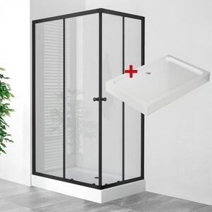 POINT BLACK LOR 100x80 Clear Obdĺžnikový sprchovací kút s akrylátovou vaničkou
