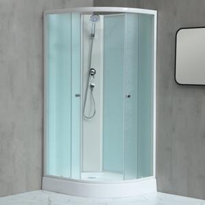 MILD AS-Ľavý 100x80 WHITE Sprchový box asymetrický s nízkou akrylátovou vaničkou