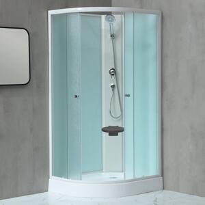 MILD AS-Pravý 100x80 WHITE Sprchový box asymetrický s akrylátovou vaničkou a sedátkom