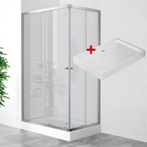 POINT LOR 100x80 Clear Obdĺžnikový sprchovací kút s akrylátovou vaničkou