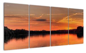 Západ slnka na jazere, obraz (Obraz 160x80cm)