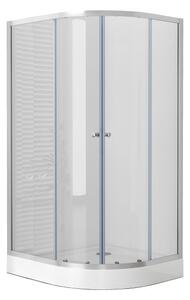 POINT AS LOR 100x80 Clear Ľavý Asymetrický sprchovací kút s akrylátovou vaničkou