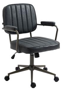 Kancelárska stolička Natrona v industriálnom štýle ~ koženka - Čierna antik