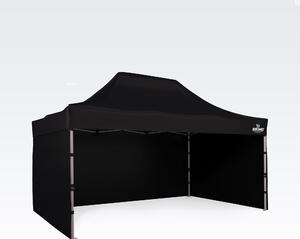 BRIMO Rozkladací altánok 3x4,5m - s 3 stenami - Čierna
