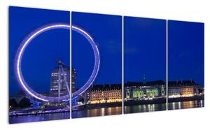 Nočné Londýnske oko - obrazy (Obraz 160x80cm)