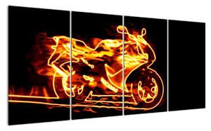 Horiace motorka - obraz (Obraz 160x80cm)